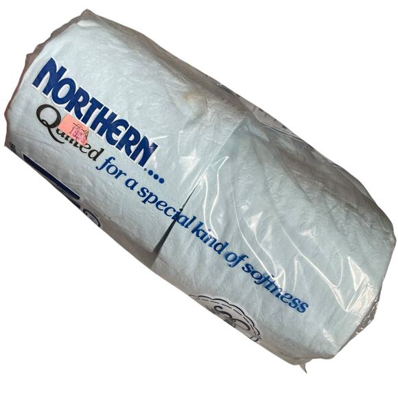 Vintage Quilted Northern Blue Toilet Paper Bathroom Tissue 4 Roll 1980s NOS READ - Picture 9 of 12